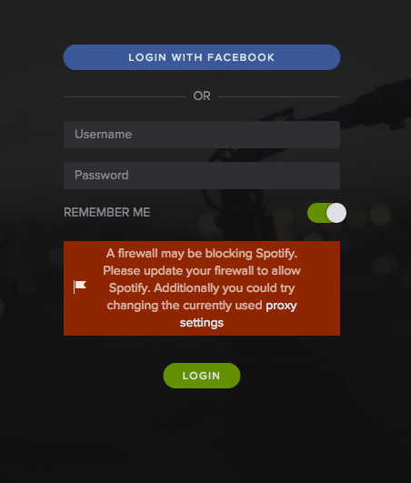 Cant log into my spotify laptop app firewall blocking windows 10